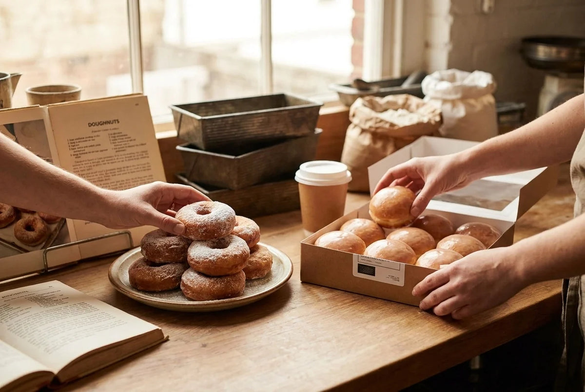 Professional header image for comparison analysis: Doughnuts vs Donuts: We're Settling This Once and For All