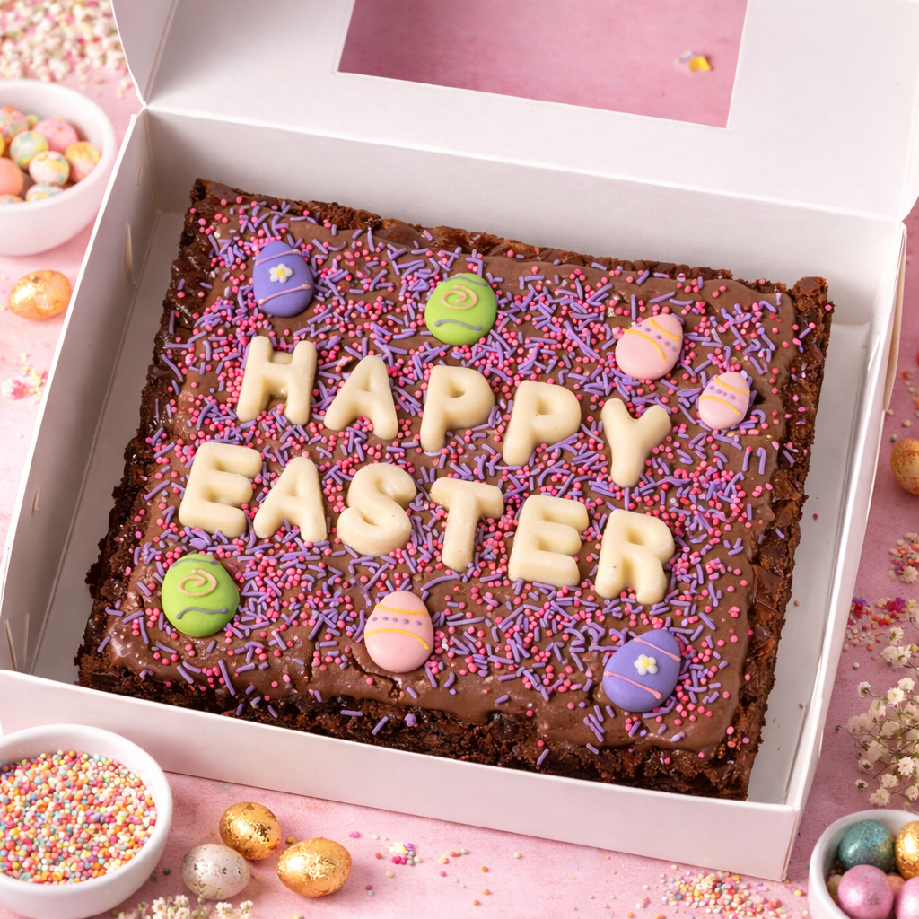 Happy Easter Brownie Slab