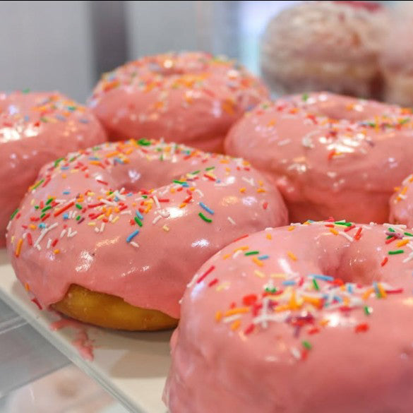 Strawberry Glaze Doughnuts - Vegan